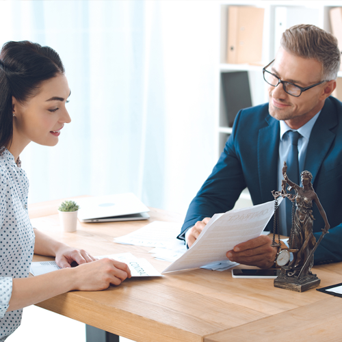 Lawyer with client Lawyer with client